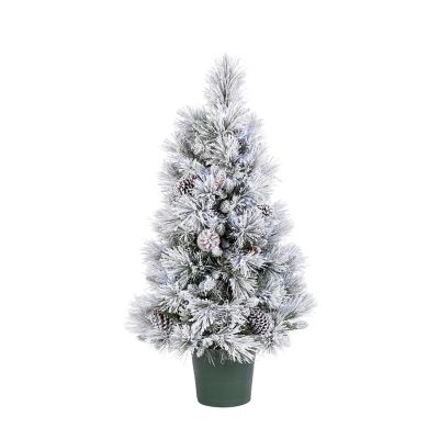 Sterling Lightly Flocked Snowbell Pine Potted, 4 ft.