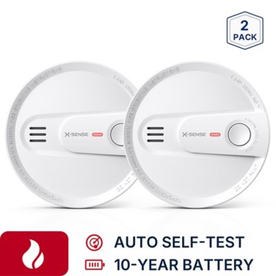 X-SENSE 10-Year Battery Smoke Detector with Photoelectric Sensor and LED Warning Light, 2 pk.