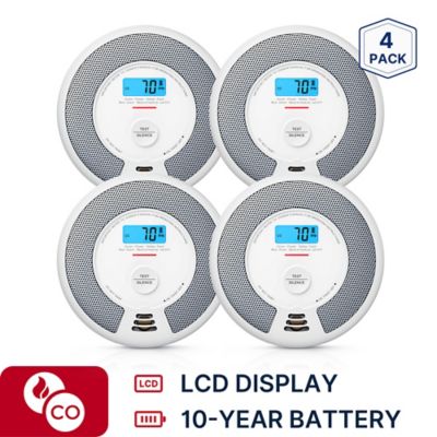 X-SENSE 10-Year Battery Smoke and Carbon Monoxide Detector with LCD Display and LED Light, 4 pk.
