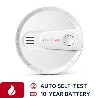 X-SENSE 10-Year Battery Smoke Detector with Photoelectric Sensor and LED Warning Light, 1 pk.