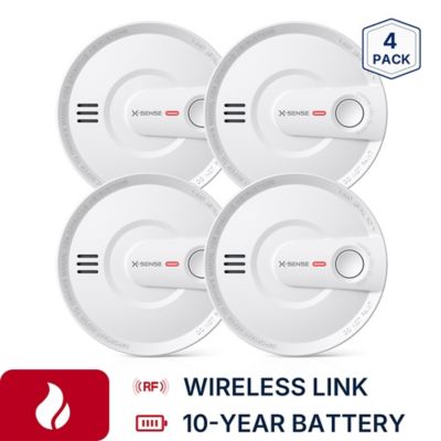 X-SENSE 10-Year Battery Wireless Interconnected Smoke Detector with Photoelectric Sensor and LED Warning Light, 4 pk.