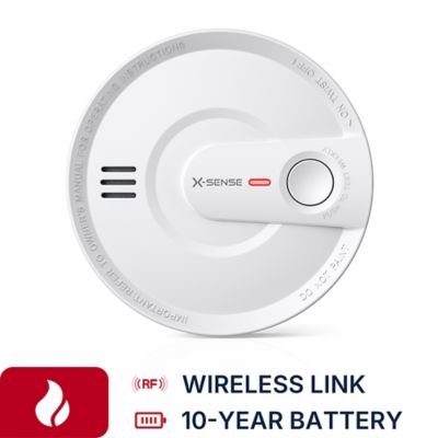 X-SENSE 10-Year Battery Wireless Interconnected Smoke Detector with Photoelectric Sensor and LED Warning Light, 1 pk.