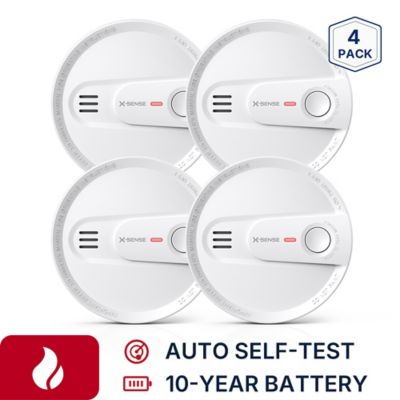 X-SENSE 10-Year Battery Smoke Detector with Photoelectric Sensor and LED Warning Light, 4 pk.