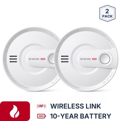 X-SENSE 10-Year Battery Wireless Interconnected Smoke Detector with Photoelectric Sensor and LED Warning Light, 2 pk.
