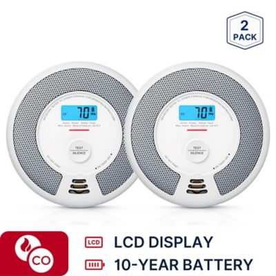 X-SENSE 10-Year Battery Smoke and Carbon Monoxide Detector with LCD Display and LED Light, 2 pk.