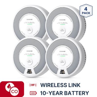 X-SENSE 10-Year Battery Wireless Interconnected Smoke & Carbon Monoxide Detector with Photoelectric Sensor and LED Light, 4 pk.