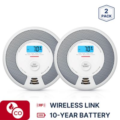 X-SENSE 10-Year Battery Wireless Interconnected Smoke and Carbon Monoxide Detector with Display and LED Light, 2 pk.
