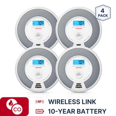 X-SENSE 10-Year Battery Wireless Interconnected Smoke and Carbon Monoxide Detector with Display and LED Light, 4 pk.