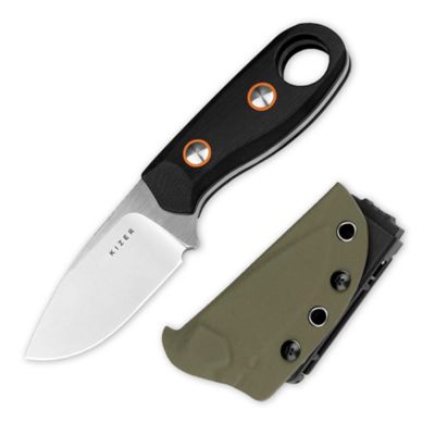 KIZER Beaver Fixed Blade Knife, Nitro-V Steel Blade, G10 Handle, Sheath, Bushcraft Camping Survival Knife