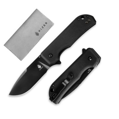 KIZER Nice Guy Folding Pocket Knife, D2 Steel Blade, G10 Handle, Liner Lock, Flipper EDC Camping Knife