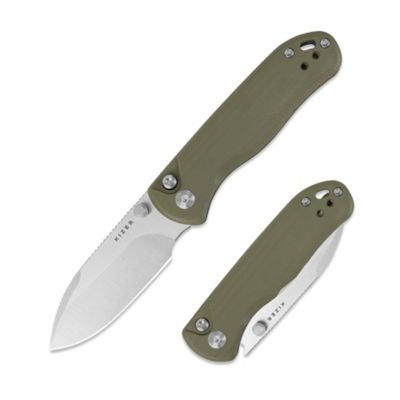 KIZER Drop Bear 2 Folding Pocket Knife, AEB-L Steel Drop Point Blade, G10 Handle, Button Liner Lock EDC Knife
