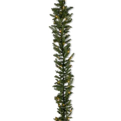 Sterling Natural Cut Saginaw Spruce Garland, 9 ft. Pre-Lit