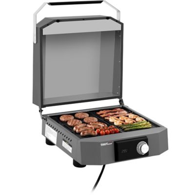 Royal Gourmet Portable Electric Grill,Electric Heating Elements, Adjustable Temperature Control, Stainless Steel Lid Handle
