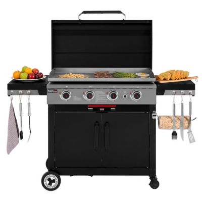 Royal Gourmet Electronic Ignition, Recessed Fry Zone, Large Wheels & Swivel Casters with Brakes