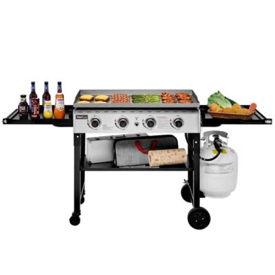 Royal Gourmet Collapsible Legs, Middle Shelf, 2 Large Wheels and 2 Swivel Wheels with Brakes