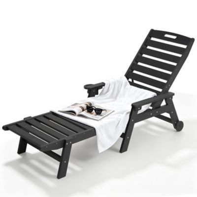 Nuu Garden Outdoor Reclining Chaise Lounge with Wheels