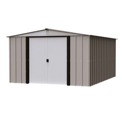Arrow 10 x 14 x 6ft., Taupe/Eggshell Steel Storage Shed