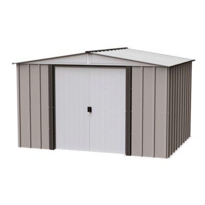 Arrow 10 x 8 x 6ft., Taupe/Eggshell Steel Storage Shed