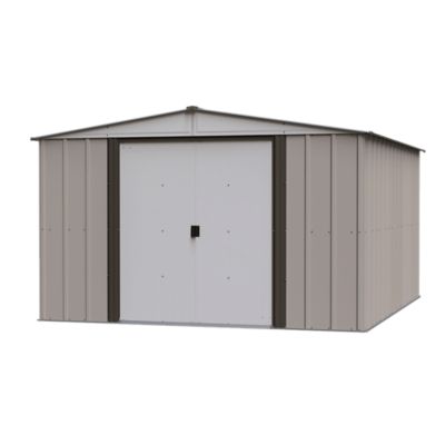 Arrow 10 x 12 x 6ft., Taupe/Eggshell Steel Storage Shed