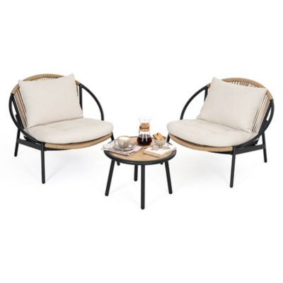 Nuu Garden 3 pc. Aluminum Rattan Bistro Set