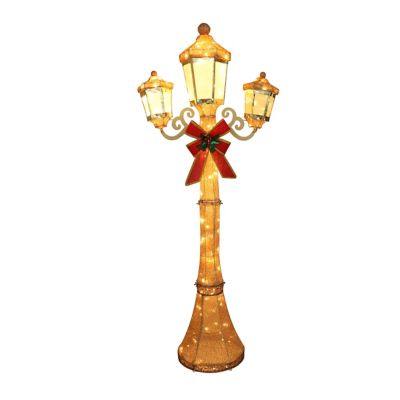Veikous 6 ft. 3-Lantern Street Lamp, Outdoor Christmas Lights