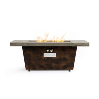 Modern Muse 42 in. Gas Fire Pit Table, Rectangle, 50000 BTU, Cement Texture Effect, Outdoor Patio, Backyard, Garden