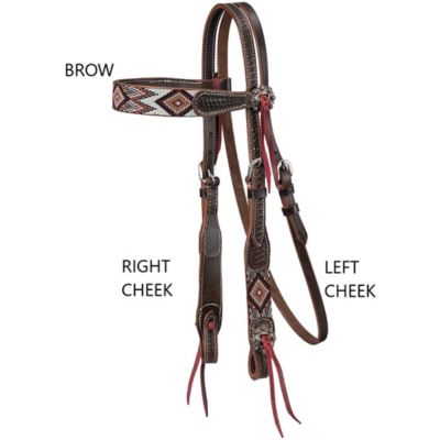 Tough1 Sienna Beaded Browband Headstall