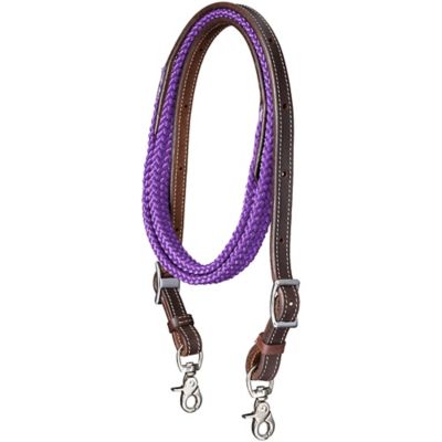 Tough1 Harness Leather Loop Rein with Poly Center