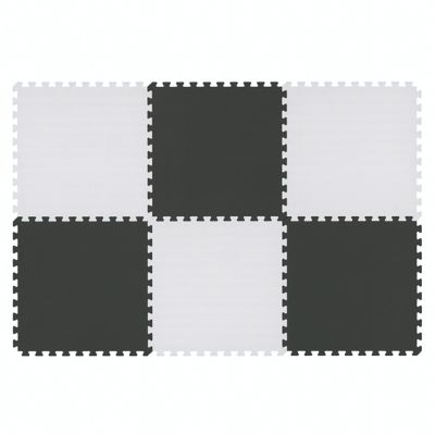 MSI Ackland 24 x 24in. Reversible Black and White Interlocking EVA Foam Mats, 12mm Thick, 6 pk. for Gyms and Playrooms