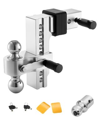 VEVOR Adjustable Trailer Hitch, 8 in. Drop Hitch, Tri-Ball Mount for 2.5 in. Hitch Receiver Max 18500 lb.