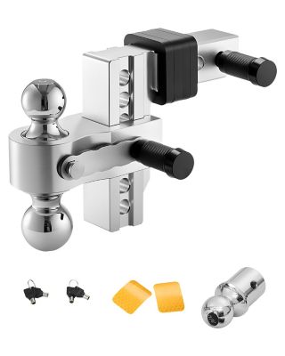 VEVOR Adjustable Trailer Hitch, 6 in. Drop Hitch, Tri-Ball Mount for 2 in. Hitch Receiver Max 15000 lb.