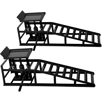 Trustmade 5 Ton Hydraulic Car Service Ramps, Auto Car Truck Garage Lift, Automotive Repair Frame, 2 pk., Black