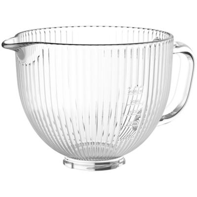 Teamson Select Tempered Glass Mixing Bowl with Lid, Measurement Markings, Pour Spout and Ergonomic Handle