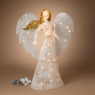 Gerson International Electric Elegant Glittering White Angel 48 in. H with 70 Lights