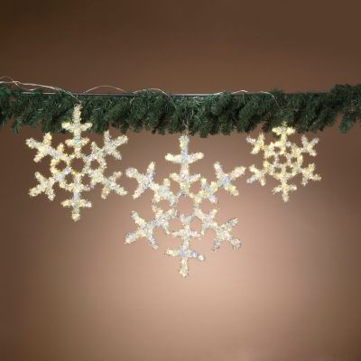 Gerson International UL Electric Twinkle Lighted Iridescent Tinsel Stars, Set of 3, Large, 20 in. D