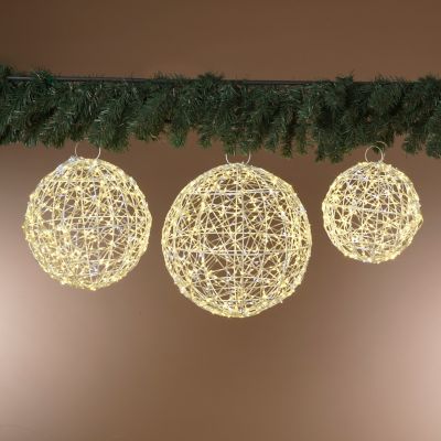 Gerson International UL Electric Twinkle Lighted Balls Set of 3 - Lg 12 in. H Outdoor
