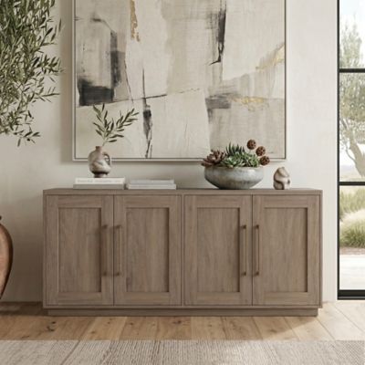 Hudson&Canal Tillman 68 in. Rectangular Buffet Table, Antiqued Gray Oak