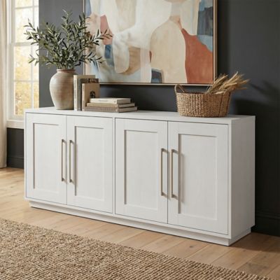 Hudson&Canal Tillman 68 in. Rectangular Buffet Table in White