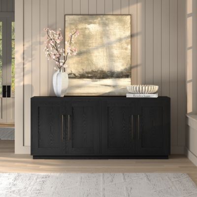 Hudson&Canal Tillman 68 in. Rectangular Buffet Table, Black Grain