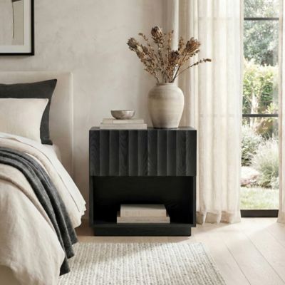 Hudson&Canal Jason 24 in. Wide Rectangular Fluted Nightstand
