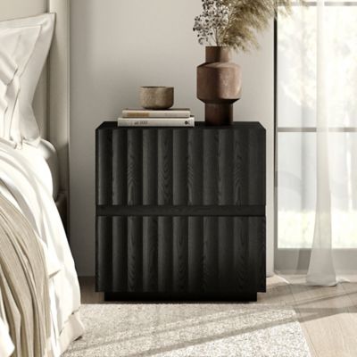 Hudson&Canal Jaylen 24 in. Wide Rectangular Fluted Nightstand