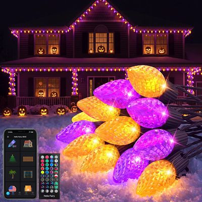 Avatar Controls 82 ft. Smart Halloween C9 Faceted Strawberry String Lights RGB Color Changing