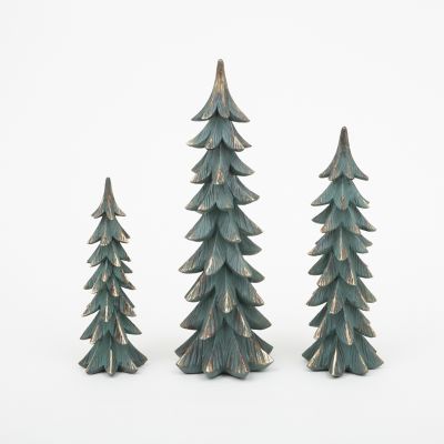 Gerson International Resin Holiday Trees Graduated Set of 3, Large, 23.4 in.