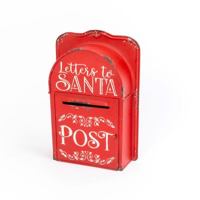 Gerson International Gold Accented Red Metal Holiday Mailbox 15.3 in.