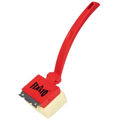 Feasto Bristle-Free Steam Grill Brush with Scraper & Replaceable Head for Outdoor BBQ Cleaning, Red