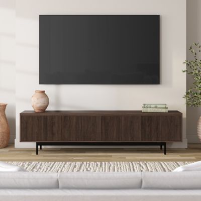 Hudson&Canal Whitman Rectangular Fluted TV Stand for TV's up to 85 in.