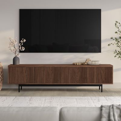 Hudson&Canal Whitman Rectangular Fluted TV Stand for TV's up to 85 in.