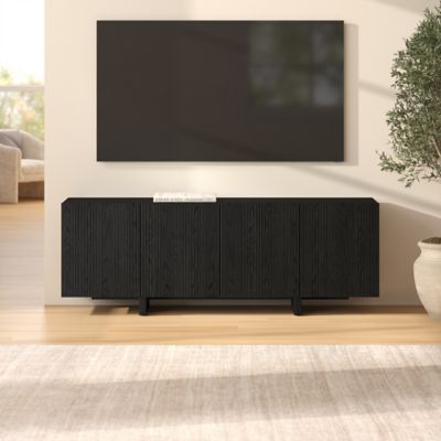 Hudson&Canal Harold Rectangular Fluted TV Stand for TV's up to 75 in.