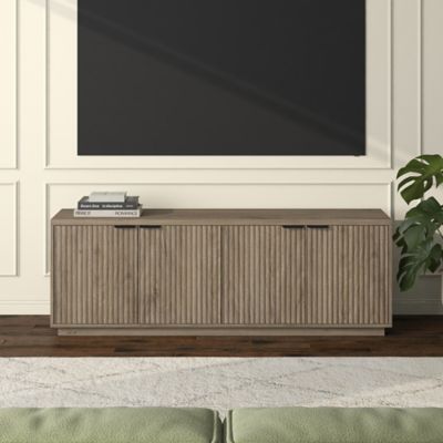 Hudson&Canal Mansfield Rectangular Fluted TV Stand for TV's up to 78 in.