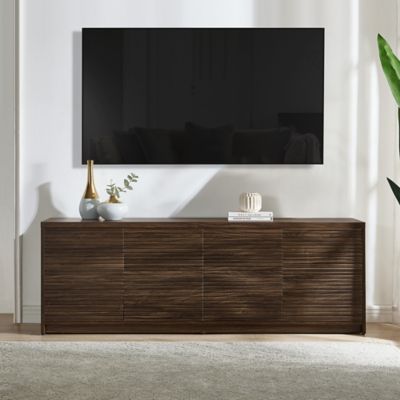 Hudson&Canal Desmond Rectangular Fluted TV Stand for TV's up to 78 in.
